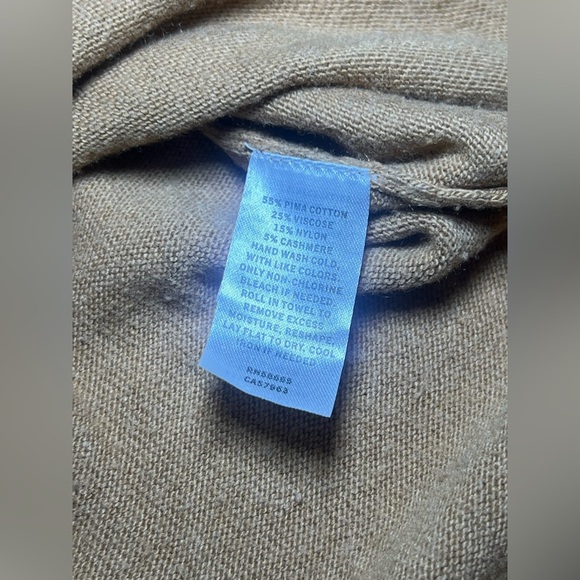 Treasure & Bond Comfy Tan Turtleneck Sweater,Pima Cotton,Classic,Everyday,Size M - Picture 8 of 9